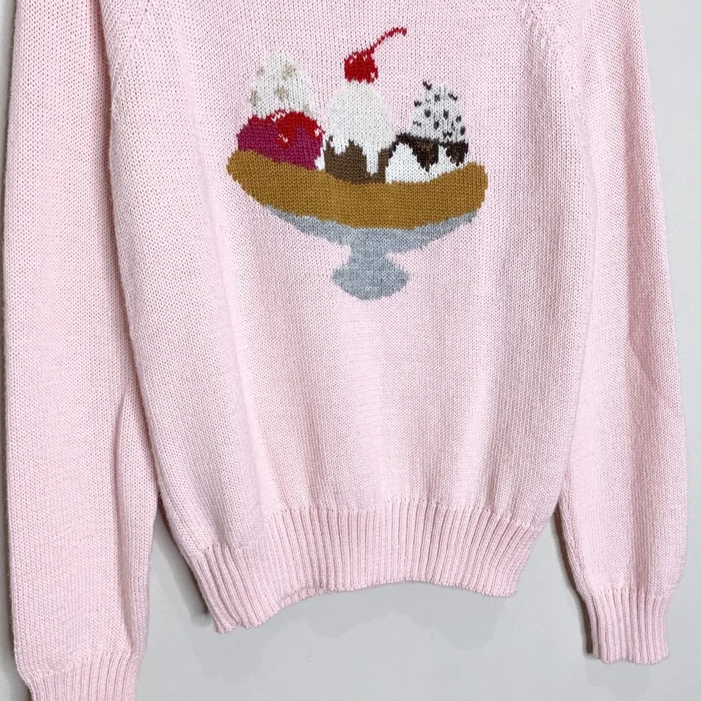 Rachel Antonoff Banana Split Alpaca Wool Blend Sweater (Sz S) Light Pink